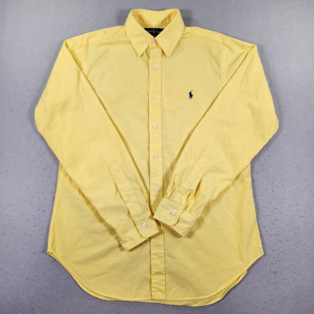 Ralph Lauren Men's Classic Fit Butter Yellow Button Down Shirt Medium